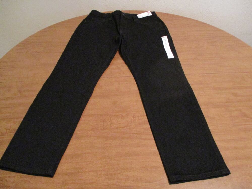 UNIQLO WOMENS SLIM FIT STRAIGHT LEGS BLACK JEANS 28 WAIST
